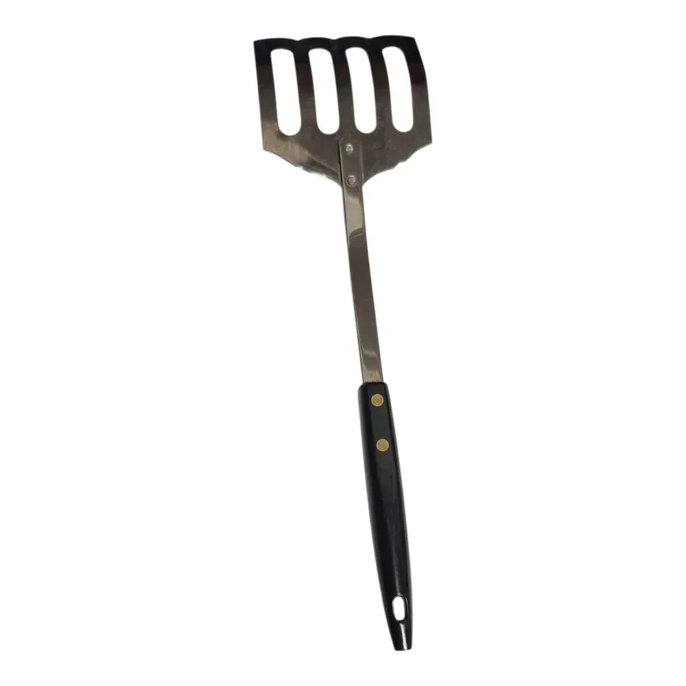 Vintage Slotted Spatula Turner Scalloped Curved USA‎ Stainless Steel